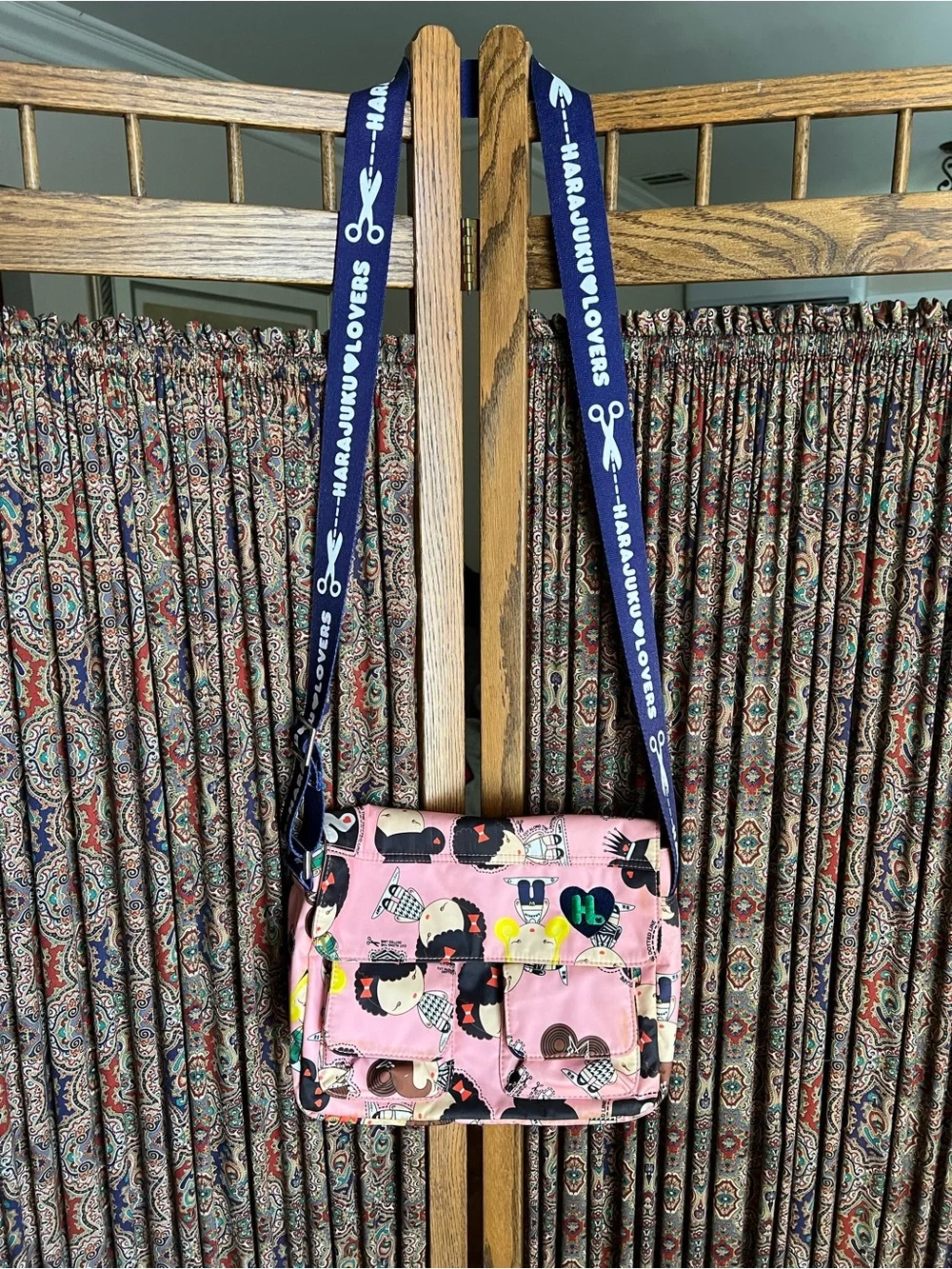 Harajuku Lovers Pink Character Patchwork Crossbody Bag